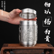 Chinese style boutique tea box pure tin tea jar sealed can Metal moisture-proof large medium and small number of styles can be customized