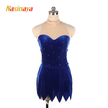 Forno custom children adult figure skating suit girls performance competition examination skirt velvet perm serrated edge