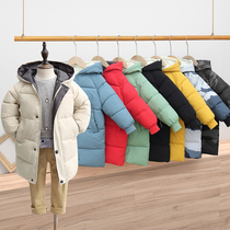 Anti-season autumn and winter new childrens down cotton clothes baby boys and girls thick long cotton clothes childrens cotton padded jacket winter