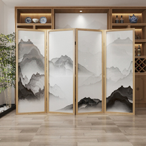 New Chinese screen partition mobile folding living room landscape simple bedroom Hotel office occlusion background folding screen