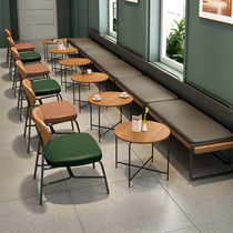 Milk tea shop table and chair combination office leisure reception negotiation area dessert cake shop coffee shop sofa against the wall card seat