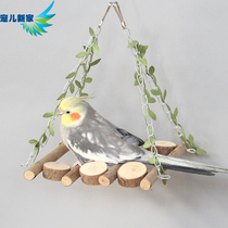 Beloved New Home Bird parrot natural branch swing toy parrot toy supplies climbing bird cage accessories W46