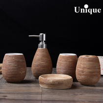 Creative handmade brushed European ceramic bathroom five-piece bathroom kit wash cup set wash set