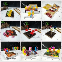Fruit plate toothpick small paper umbrella cocktail decoration creative plate decoration shape fruit bamboo stick mini cake dressing supplies