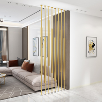 Wrought iron partition screen Simple modern light luxury bedroom living room small type entrance screen Column wall vertical strip decoration