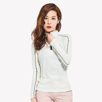 Quick-dry coat womens spring and autumn collar running breathable elastic sports hiking fast-drying clothes reflective fitness long sleeve women