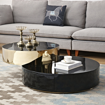 Post-modern light luxury small apartment designer coffee table simple living room wooden double-layer combination coffee table