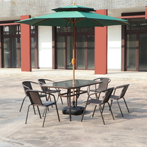 Outdoor Small Table And Chairs Balcony Leisure Combined Patio Suit Waterproof Sunscreen With Umbrella Three Sets Outdoor Balcony Rattan