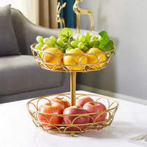 Net red fruit plate home living room coffee table snacks candy storage basket hotel double-layer creative simple modern fruit basket