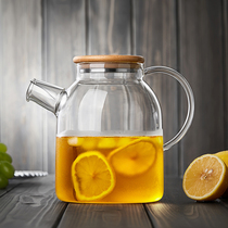 Glass teapot Heat-resistant high temperature thickened filter Large capacity household summer cool white open bubble flower tea set Tea set