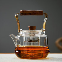 Glass cooking teapot single pot heat-resistant padded electric pottery stove kettle special black and white tea maker tea set set