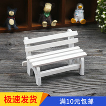  Photo accessories Mini wooden white park bench photo shop shooting background props Decoration Shooting props