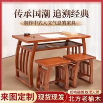 Solid Wood National School Table Home Calligraphy Table Childrens Calligraphy And Painting Table Chinese Desk Horse Saddle Table Training Course Students Class Table And Chairs