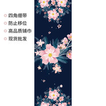 High quality suede four-corner edging sweat-absorbing non-slip printing yoga mat towel womens mat towel blanket washable and convenient