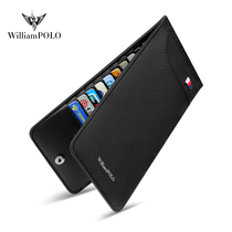 Inreal Paul Carbag mens ultra slim multi-position genuine leather long style male wallet name card Credit card bank card cover