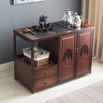 Mobile tea table home small tea table tea car side cabinet solid wood balcony tea table set one tea cabinet