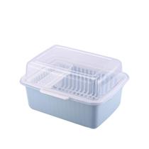 Baby bottle storage box drain rack with lid dust portable large drying rack baby tableware storage box