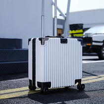 Aluminum frame suitcase men 18 inch boarding Rod luggage small female 20 students Light mini password leather box