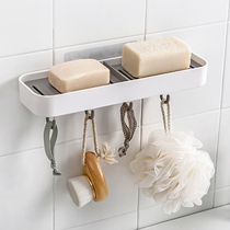 Punch-free soap box toilet drain creative suction cup bathroom soap box wall-mounted soap rack large