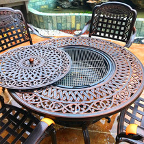 Outdoor Table And Chairs Outdoor Barbecue Combined Cast Aluminum Open-air Small Balcony Garden Patio Casual Etec Tea Outside