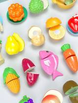 Cutable fruit childrens toy girl vegetable cutting music set baby kitchen cooking play home pizza boy