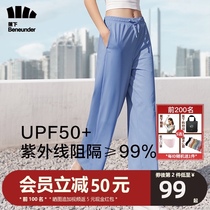 Light and thin sunscreen wide leg pants children 2021 new casual pants Sports Ice Silk breathable thin running outdoor