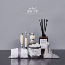 Koket can modern light luxury model room bathroom set soft wash table scented candle tray accessories