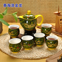 Jingdezhen special double insulation set of ceramic household tea set blue and white kung fu tea set