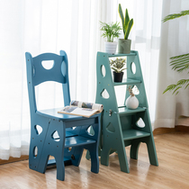Solid wood household folding dual-use stair chair stool solid wood folding ladder stool indoor multifunction ladder chair stool
