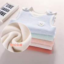 Baby vest wearing spring and autumn winter plus velvet male base female children warm children newborn baby vest belly