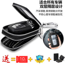 Inreal Paul mens car keys bag genuine leather crocodile double zipped multifunction large capacity waist hanging lock spoon bag
