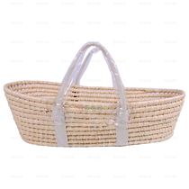 Straw newborn baby basket hand basket baby sleep blue moon take photos out lying flat portable corn skin basket