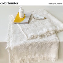 ins thickened white background cloth Nordic solid color sofa towel blanket table cloth Food photography props background cloth