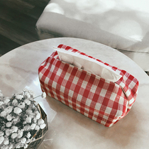 Cotton tissue drawing box set cotton canvas living room bedside table toilet car literary and fresh tissue box set