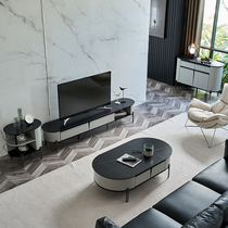 Minimalist imported rock board coffee table TV cabinet combination set light luxury simple modern small apartment living room Nordic floor cabinet