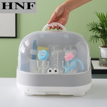 Baby bottle storage box storage rack large with lid dustproof drain drying rack baby tableware storage box portable