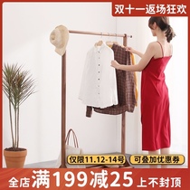 Household living room floor-standing solid wood coat rack Nordic style wooden simple hanger modern Simple drying rack
