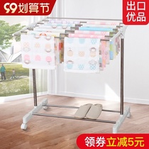 Small drying rack floor folding indoor toilet mini baby drying rack home balcony bay window towel rack
