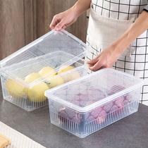 Home refrigerator storage box transparent plastic kitchen food storage box covered large fruit food preservation box