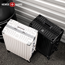 Robust and durable aluminum frame luggage Womens universal wheel suitcase trolley case 24 suitcase men 20 inch small boarding box
