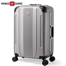 Swiss army knife suitcase mens trolley case aluminum frame universal wheel travel case password box 20 inch business boarding box