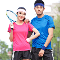 2017 summer couple quick-drying T-shirt Korean version moisture-absorbing breathable running short-sleeved T-shirt men