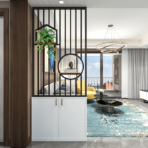 Nordic light luxury Wrought iron screen partition guest restaurant entrance entrance shelf Stainless steel simple decorative frame customization