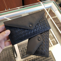 BV WHQN MAQH Card Package mens genuine leather braided length and anti-degaussing multi-position large capacity thin cover