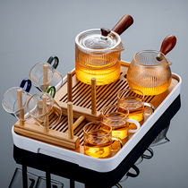 Glass tea set home living room kung fu tea cup office meeting guest high-end simple Japanese light luxury small set