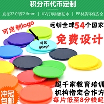 Points coin bonus Coin token customized childrens primary school student gold coin kindergarten round piece exchange point card plastic coin