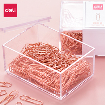 Deli paper clip clip pin line pin creative rose gold U-pin paper clip bookmark long tail clip small clip