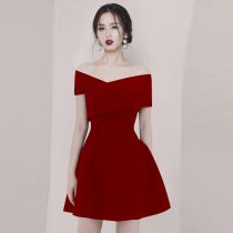 Small dress skirt female banquet temperament 2020 new style usually wear birthday red chair dress slim short