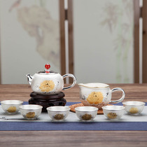 Silver pot 999 sterling silver tea Yunnan handmade a kettle Peony silver teapot Kung Fu tea household