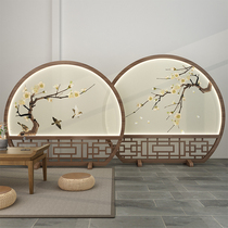 Customizable creative modern simple solid wood screen partition living room entrance into the house round fence characteristic small seat screen